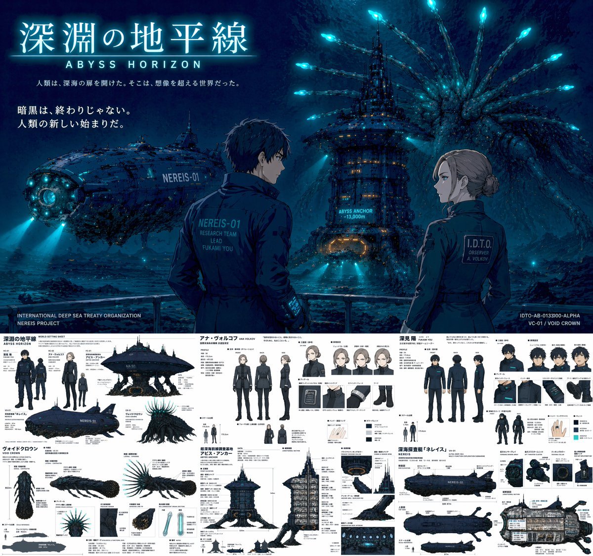 Sci-Fi Deep Sea Concept Art & Reference Sheet