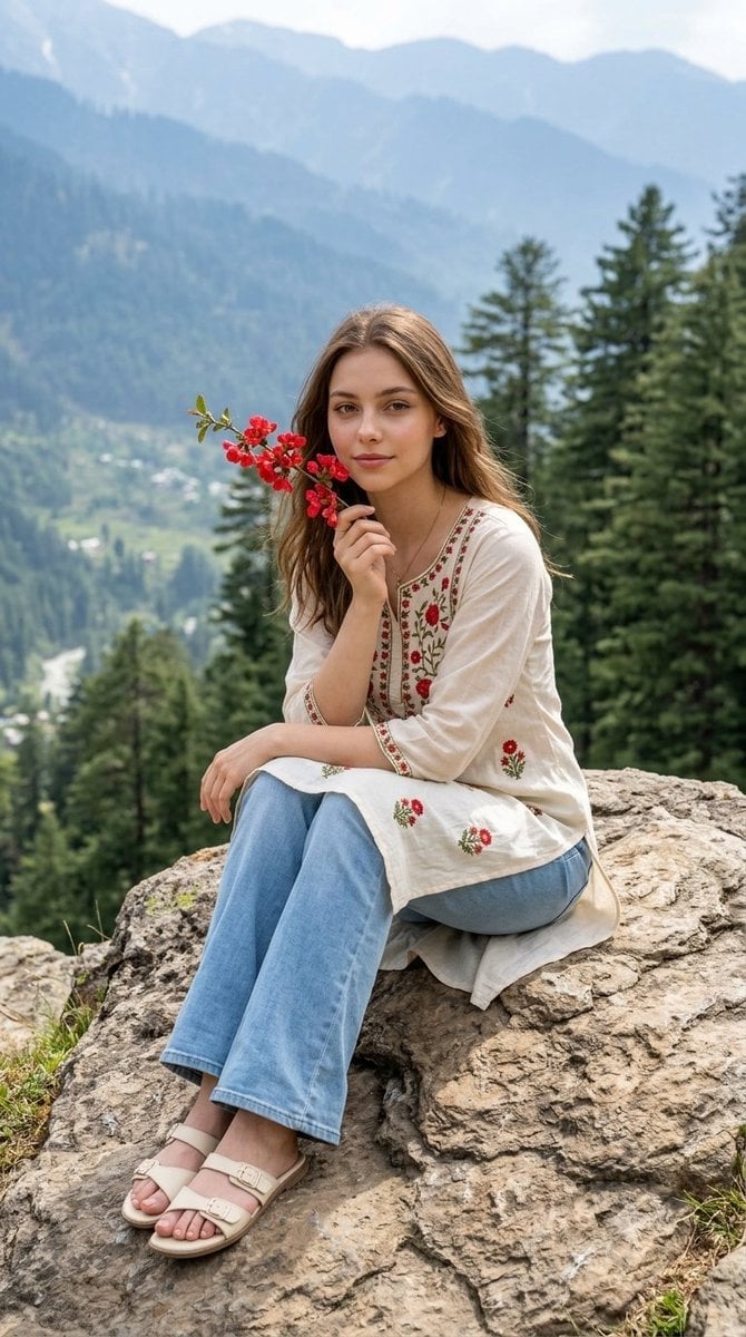 Mountain Viewpoint Fashion Portrait