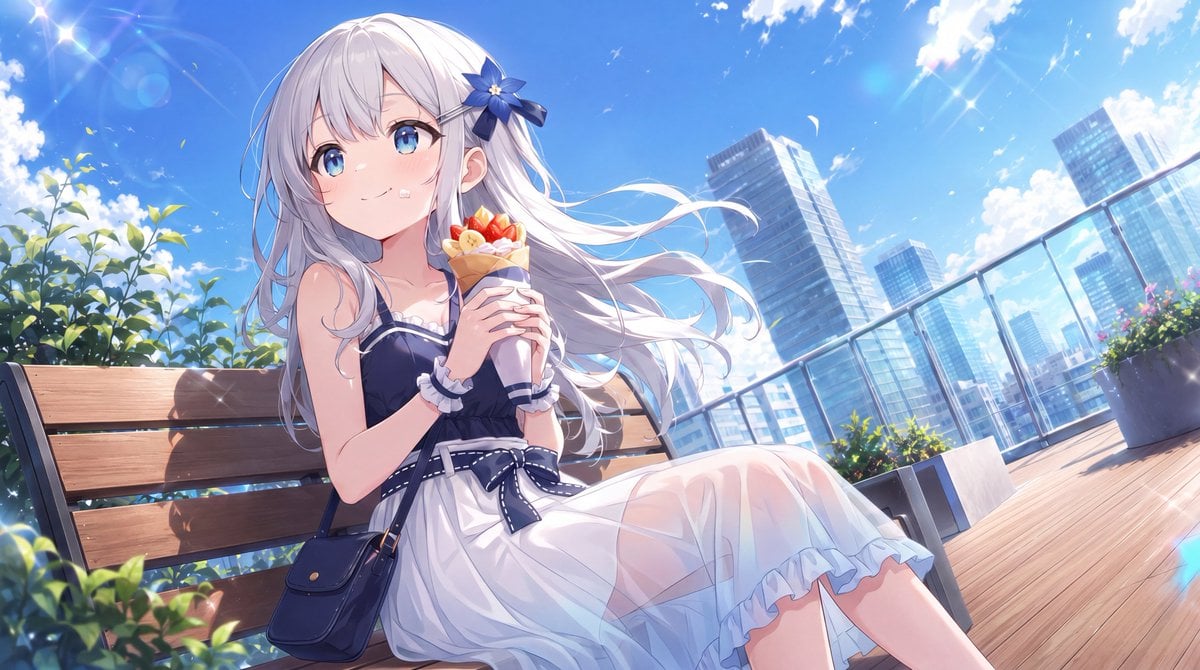 Anime Summer Rooftop Header — AI image template example