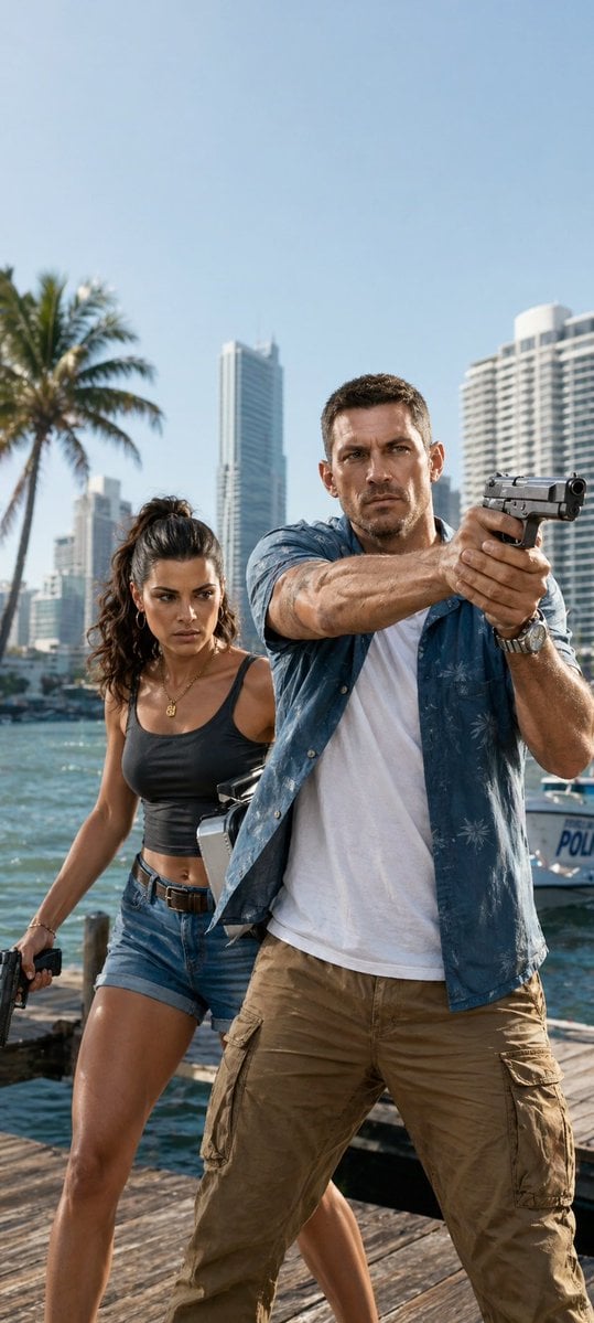 Miami Dock Action Movie Still