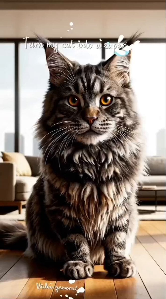 Superhero Cat Futuristic City