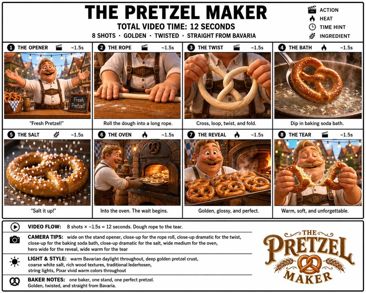 Pretzel Maker Storyboard Poster
