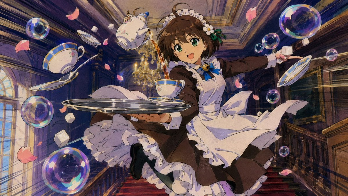 90s Anime Action Maid — AI image template example