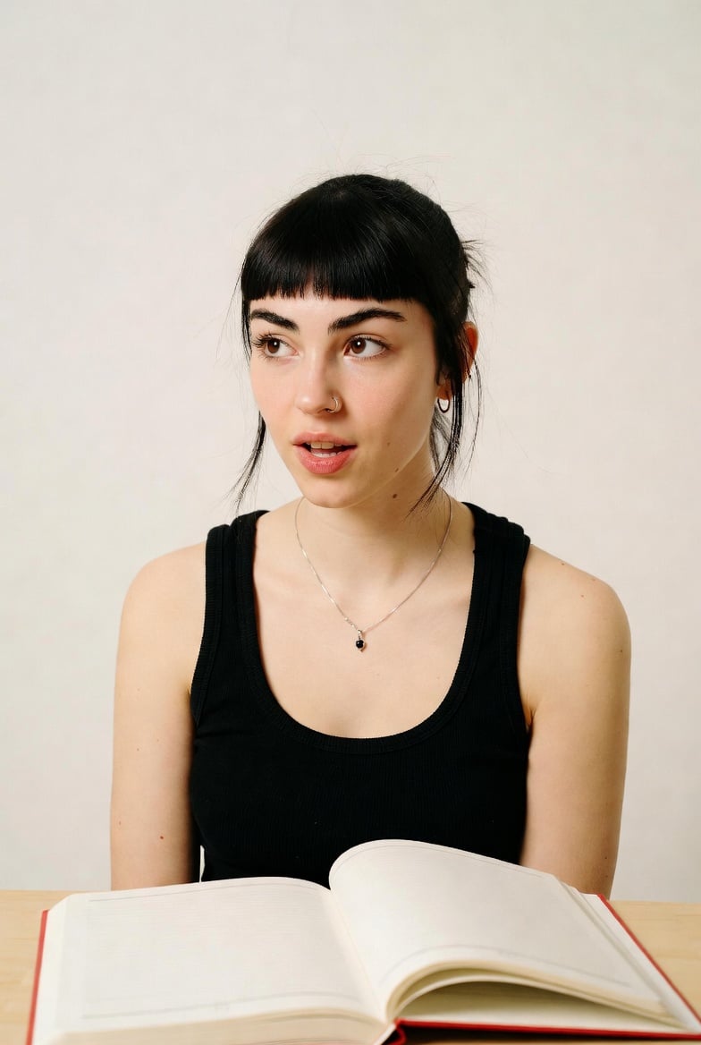 Candid Medium Shot in Minimalist Studio
