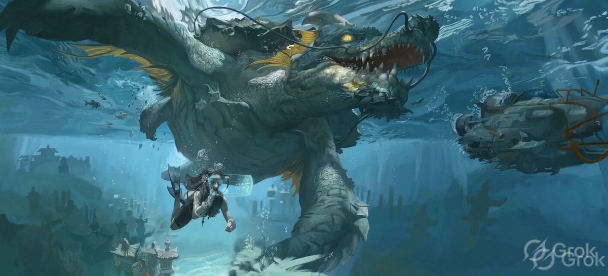 Ancient Underwater Dragon Encounter