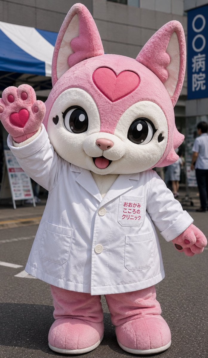 Pink Wolf Clinic Mascot Photo