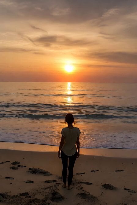 Serene Sunset Beach Scene