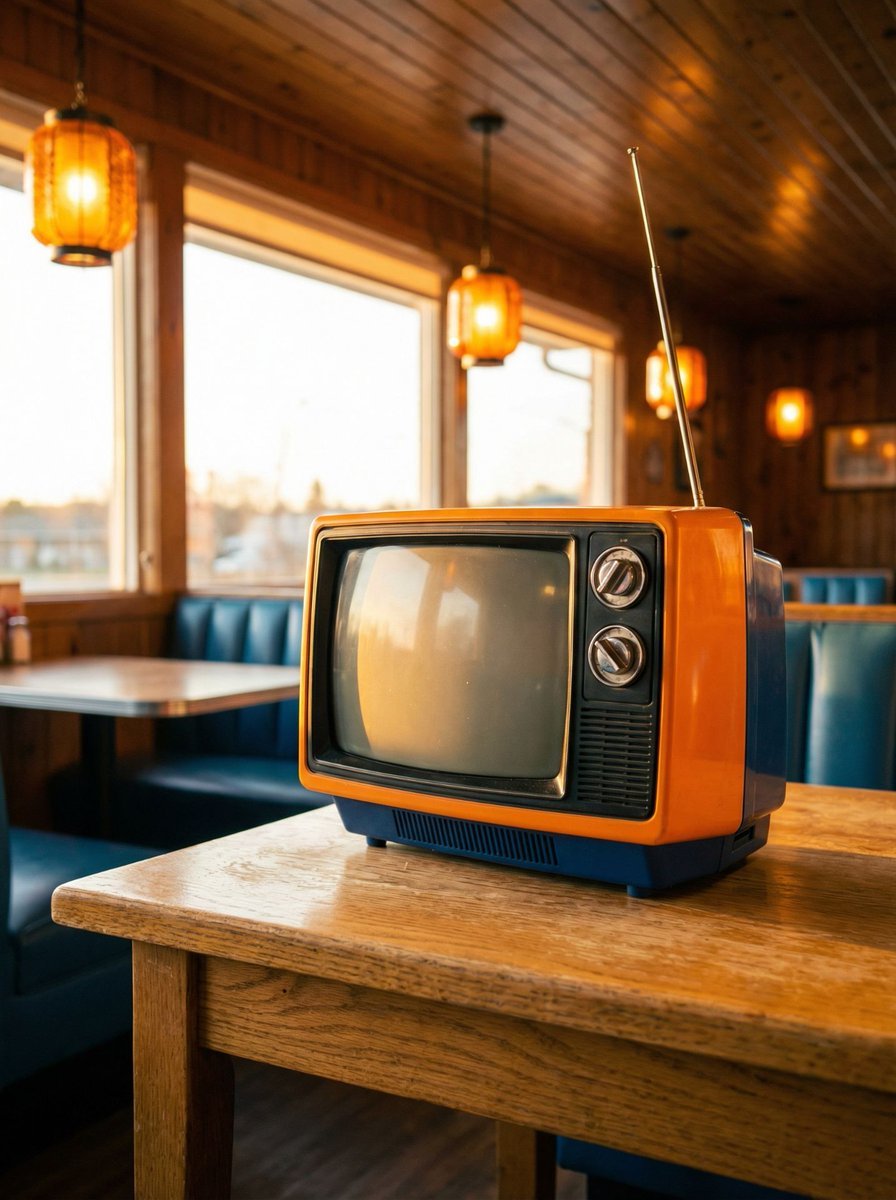 Technical animation of a levitating, exploding vintage television