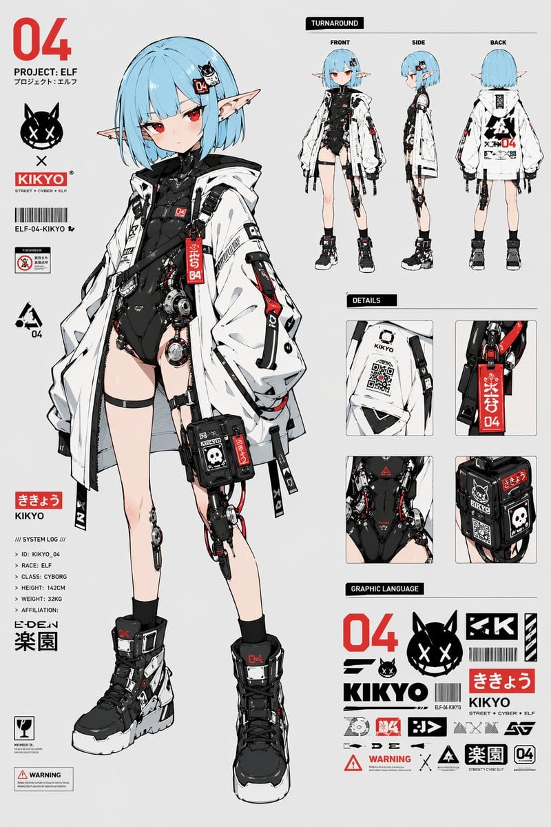 Cyber Elf Girl Reference Sheet