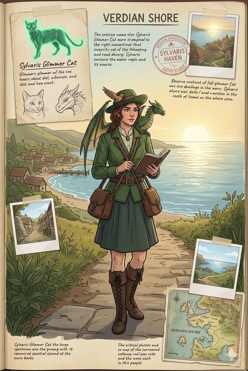 Fantasy Field Journal Illustration — AI image template example