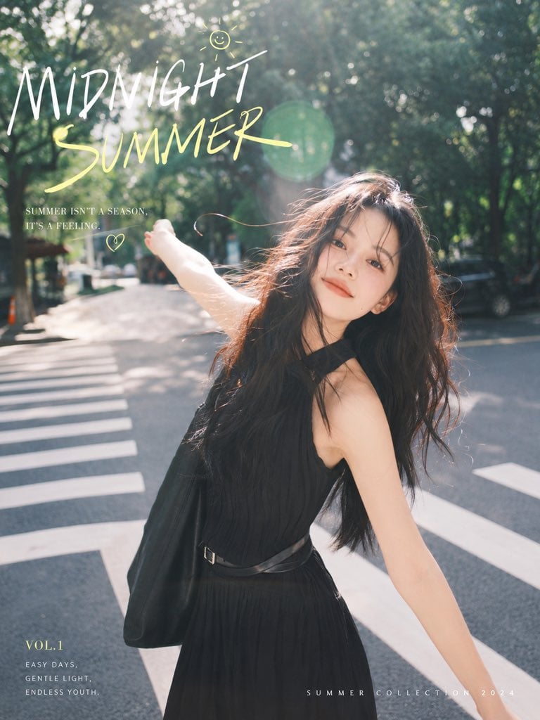 Asian Girl Summer City Portrait — AI image template example