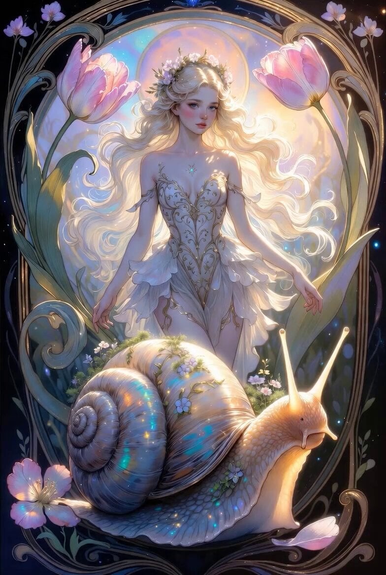 Tulip Empress & Snail Guardian Video Prompt
