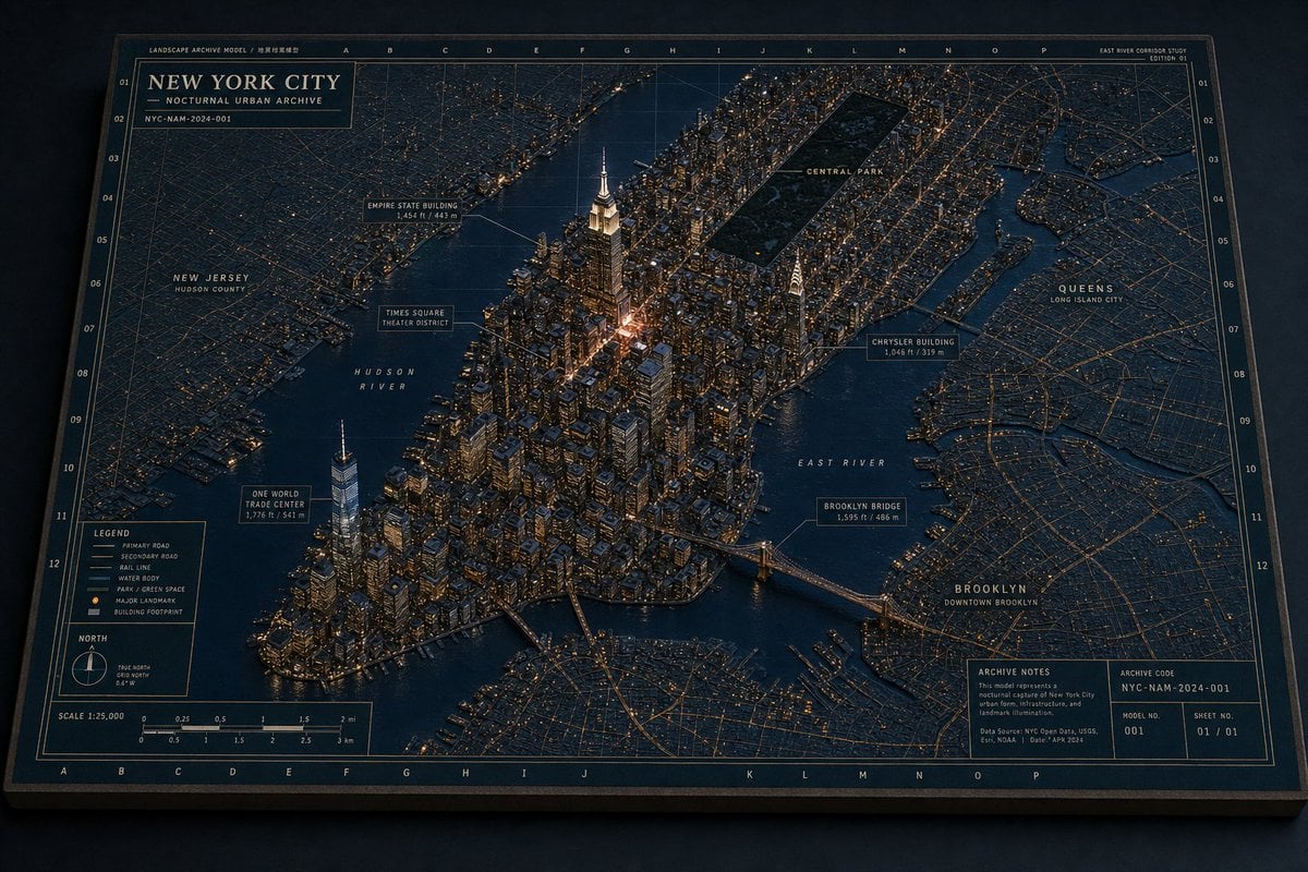 New York Night Archive Diorama