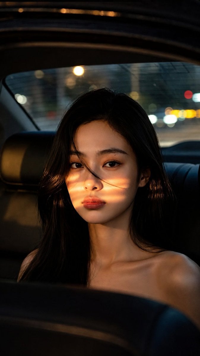 Cinematic Night Car Portrait — AI image template example