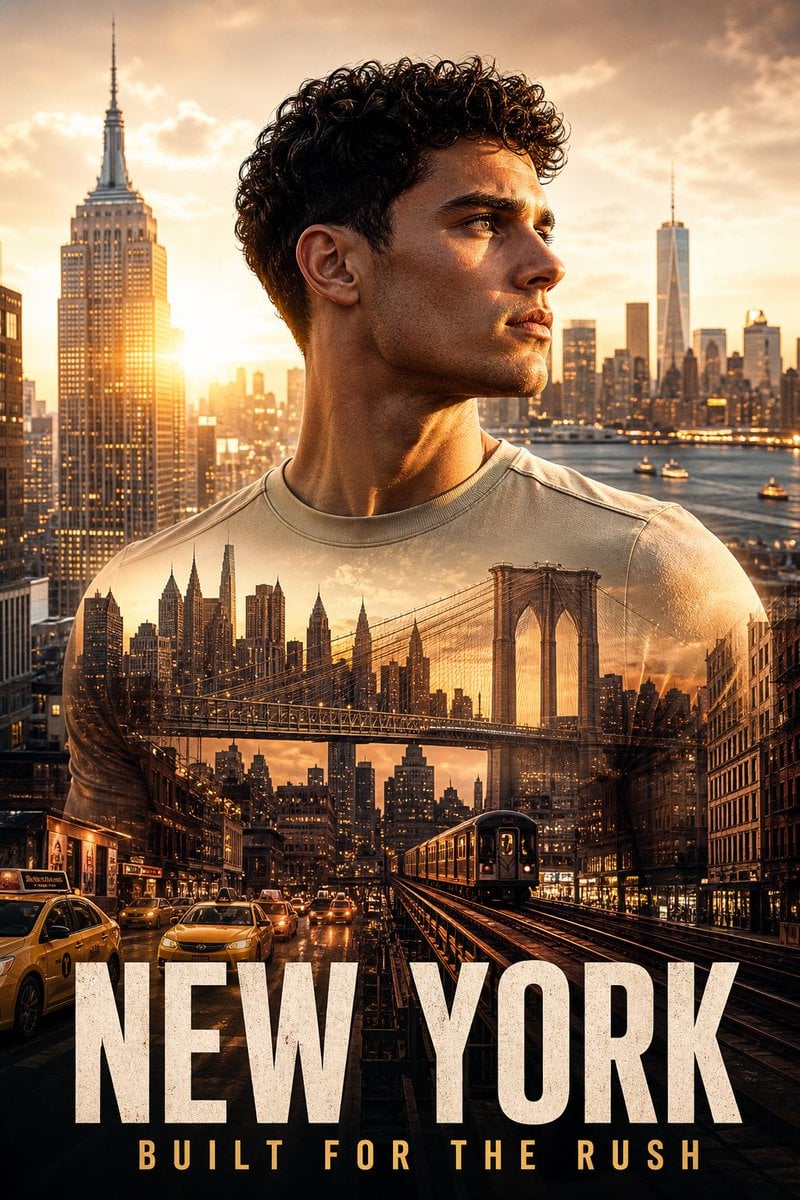 New York Double Exposure Poster