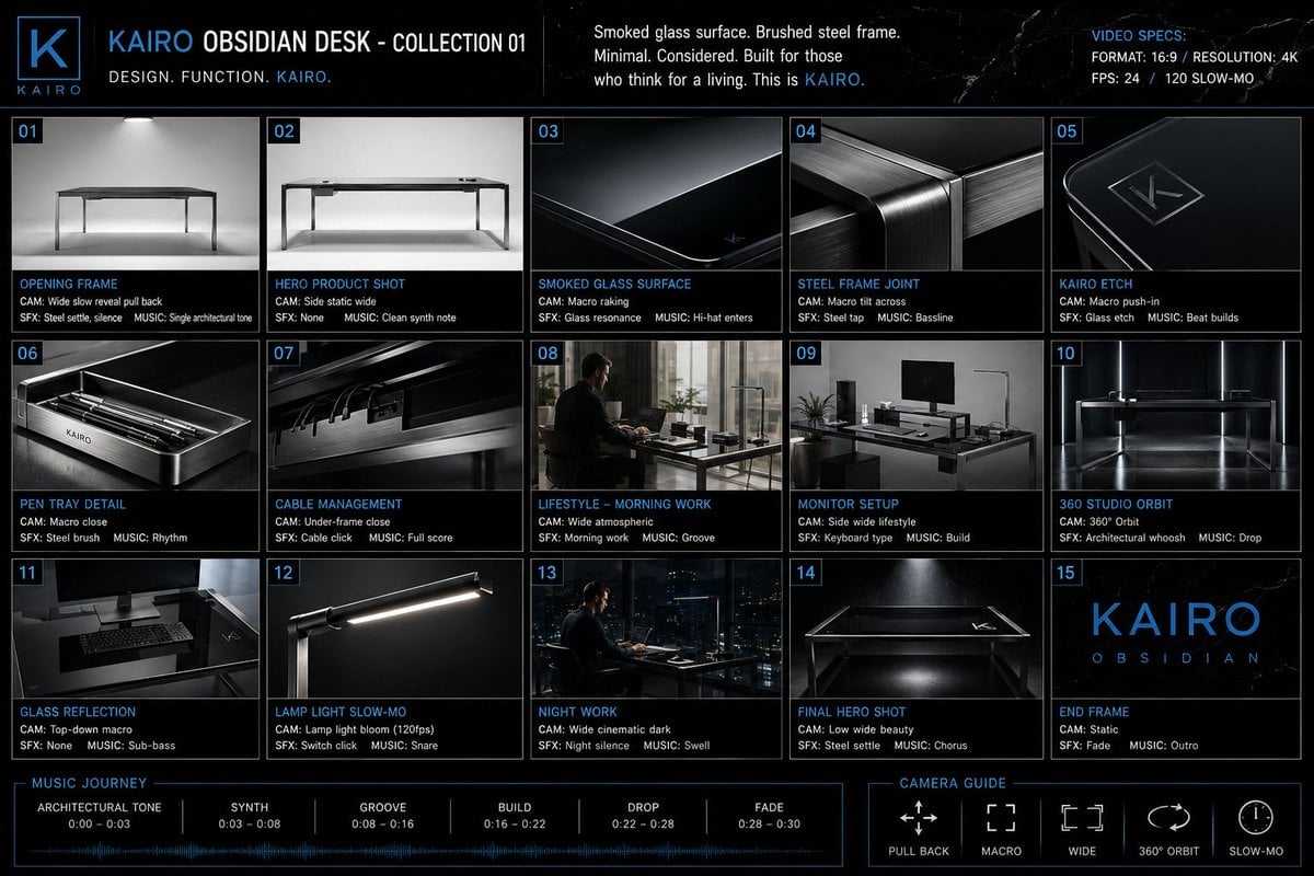 Premium Office Furniture Commercial Storyboard