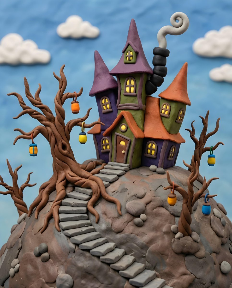 Gothic Whimsical Haunted House — AI image template example