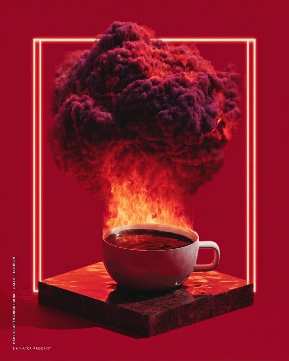 Monochromatic Red Surreal Conceptual Art — AI image template example