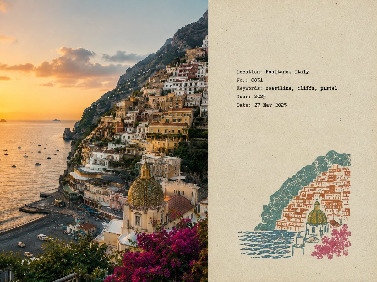 Travel Field Note Poster — AI image template example