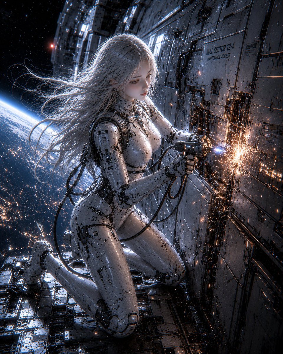 Female Android on Spaceship