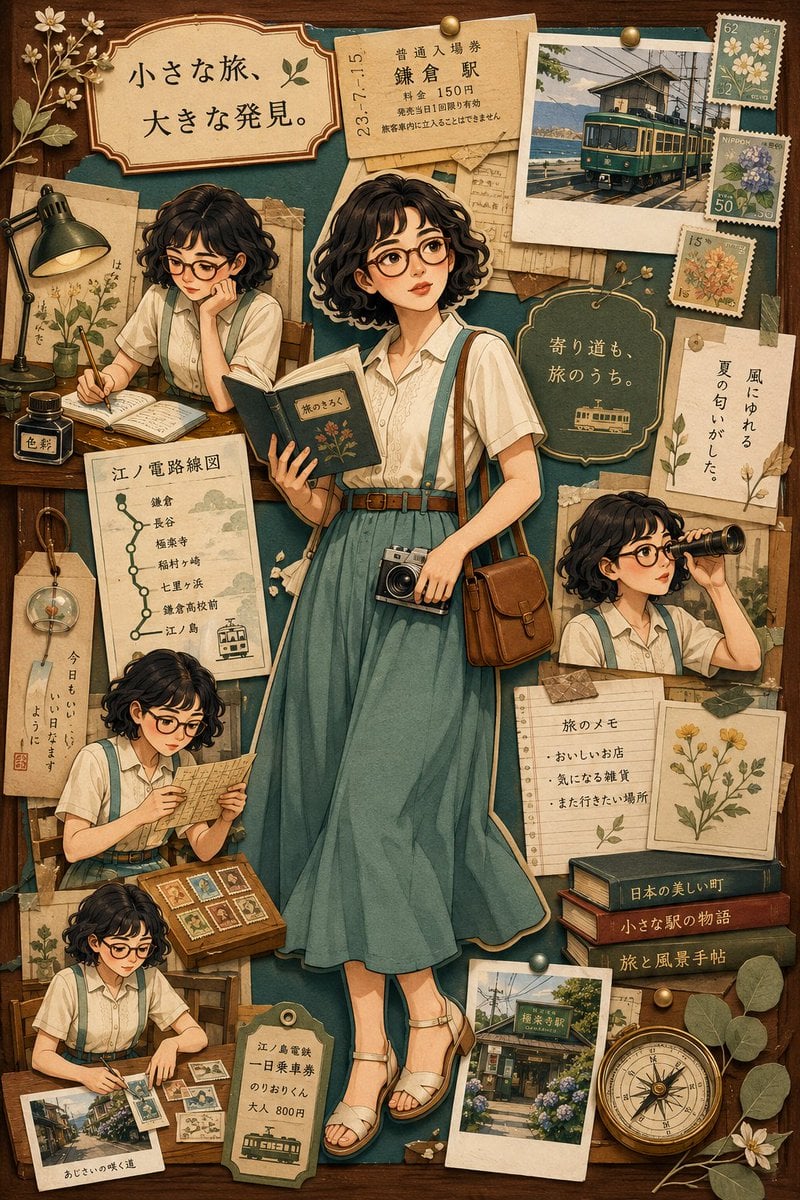 Nostalgic Travel Collage Scrapbook
