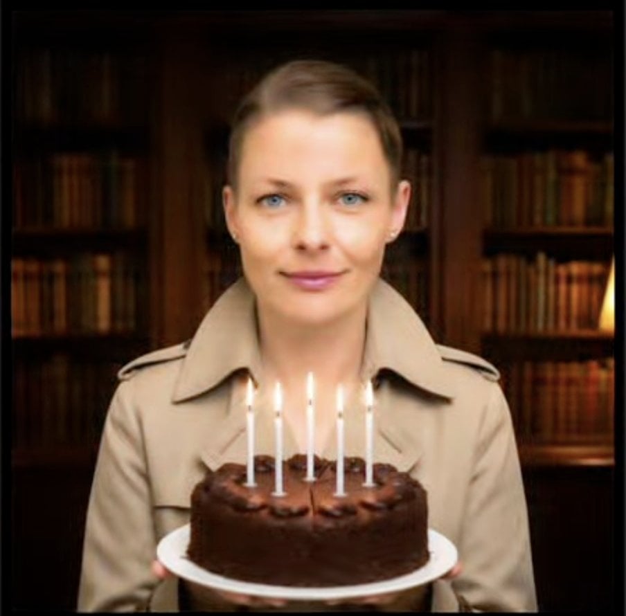 Faceless Man Holding Chocolate Cake