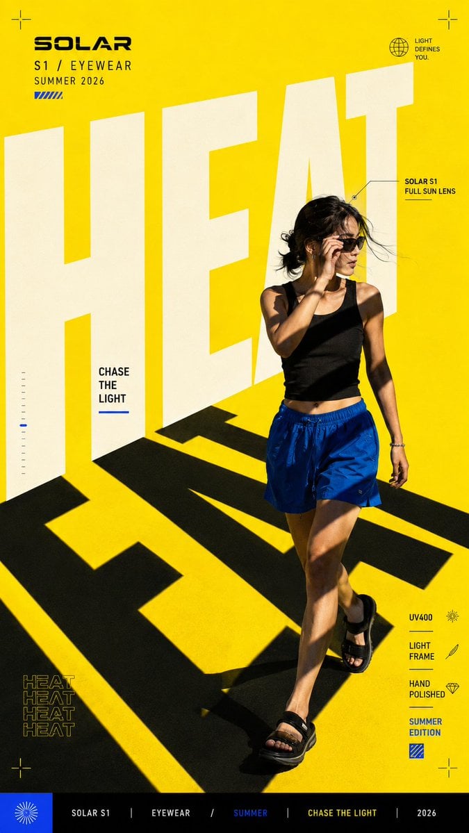 Oversized Typography Editorial Poster — AI image template example