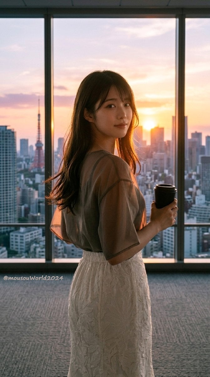 Japanese Office Outfit Magazine Spread reference image 1