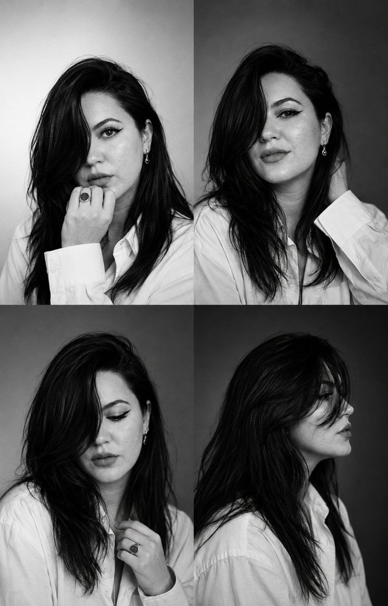 Monochrome Fashion Casting Contact Sheet