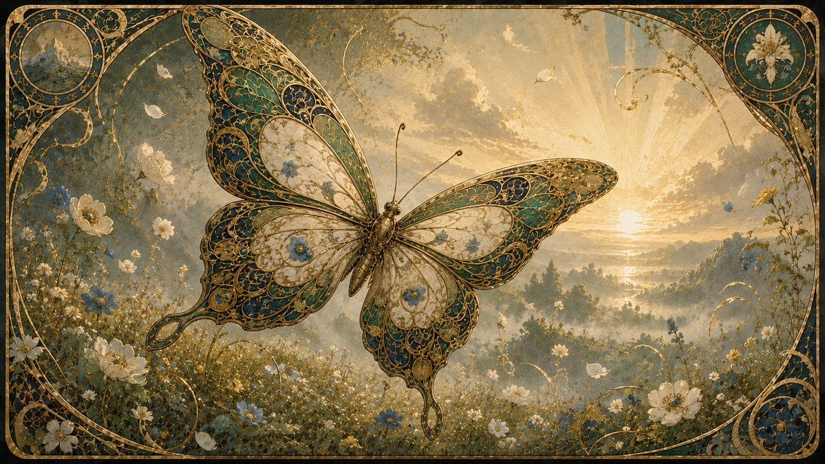 Art Nouveau Jeweled Butterfly