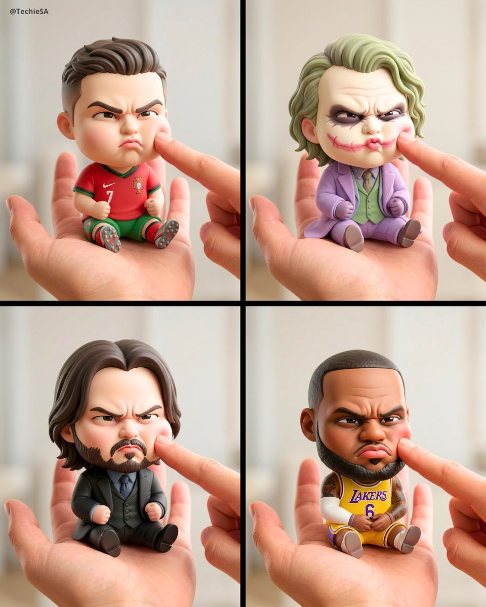 A mini chibi version of the character in the uploaded image, with a big — AI image template example