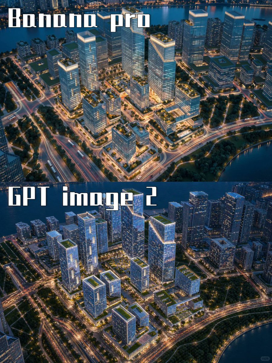 AI City Rendering Comparison Poster
