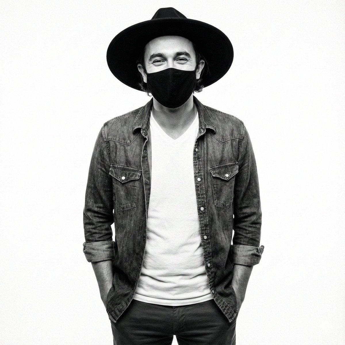 High-Contrast Monochrome Studio Portrait Prompt