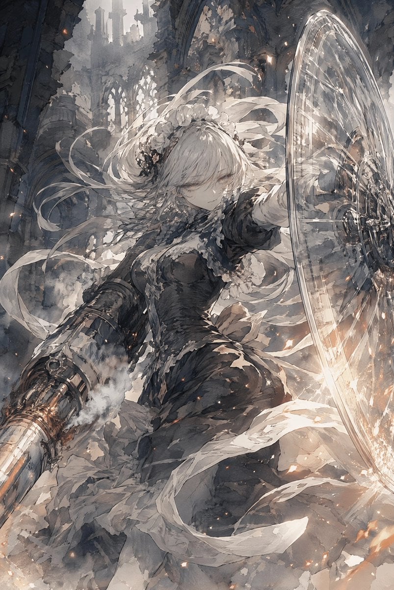 Silver-Haired Cathedral Battle Maiden