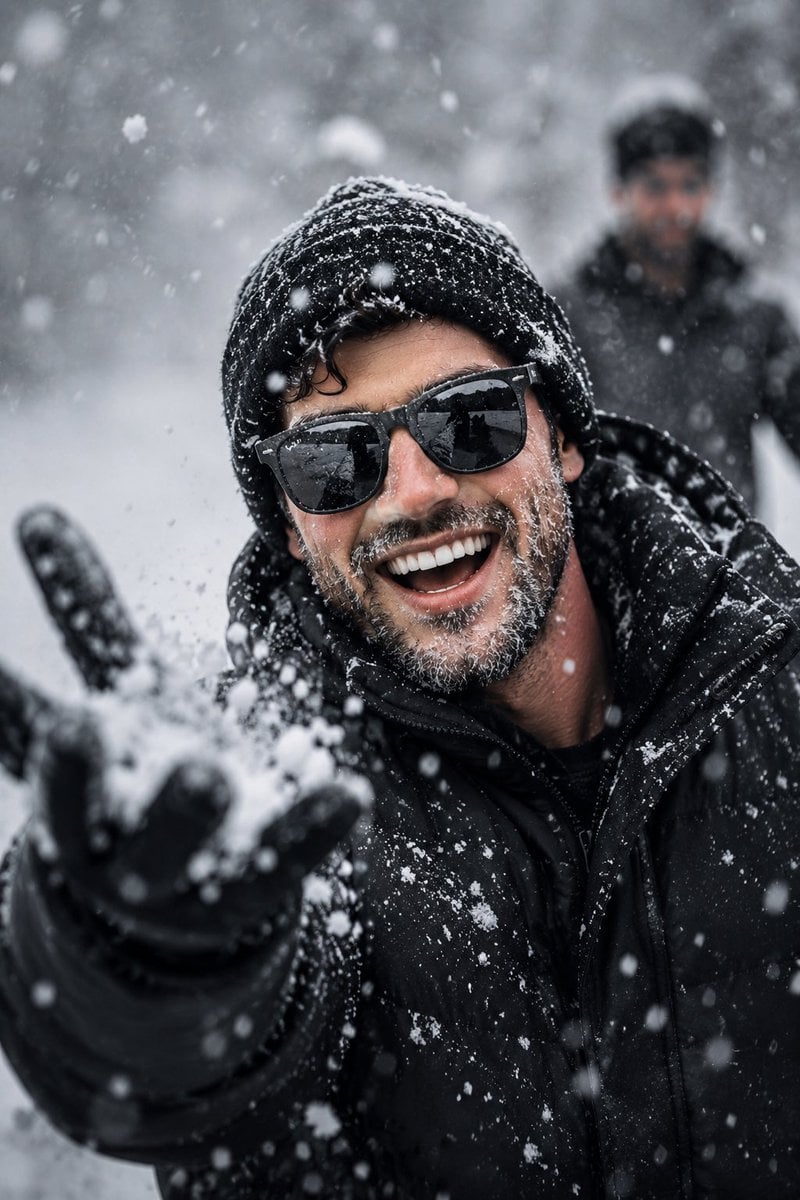 Ultra Realistic Winter Close-up Portrait — AI image template example