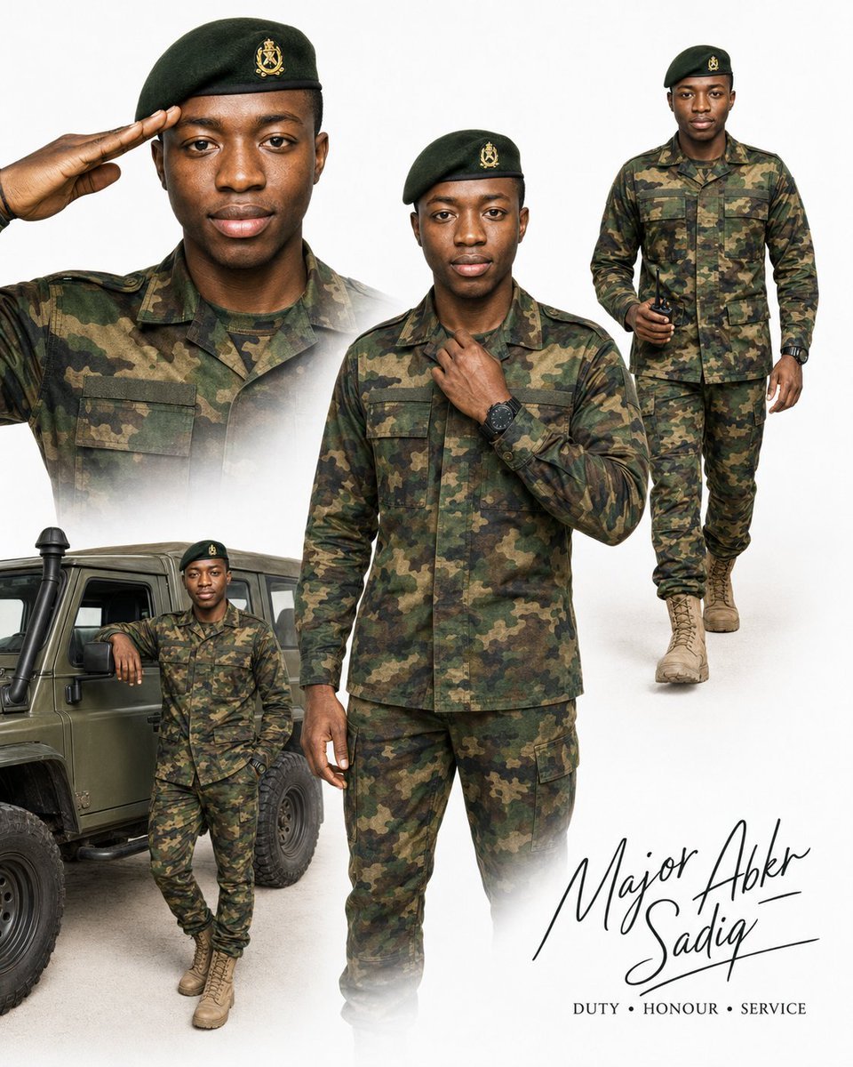 Military Editorial Portrait Collage — AI image template example