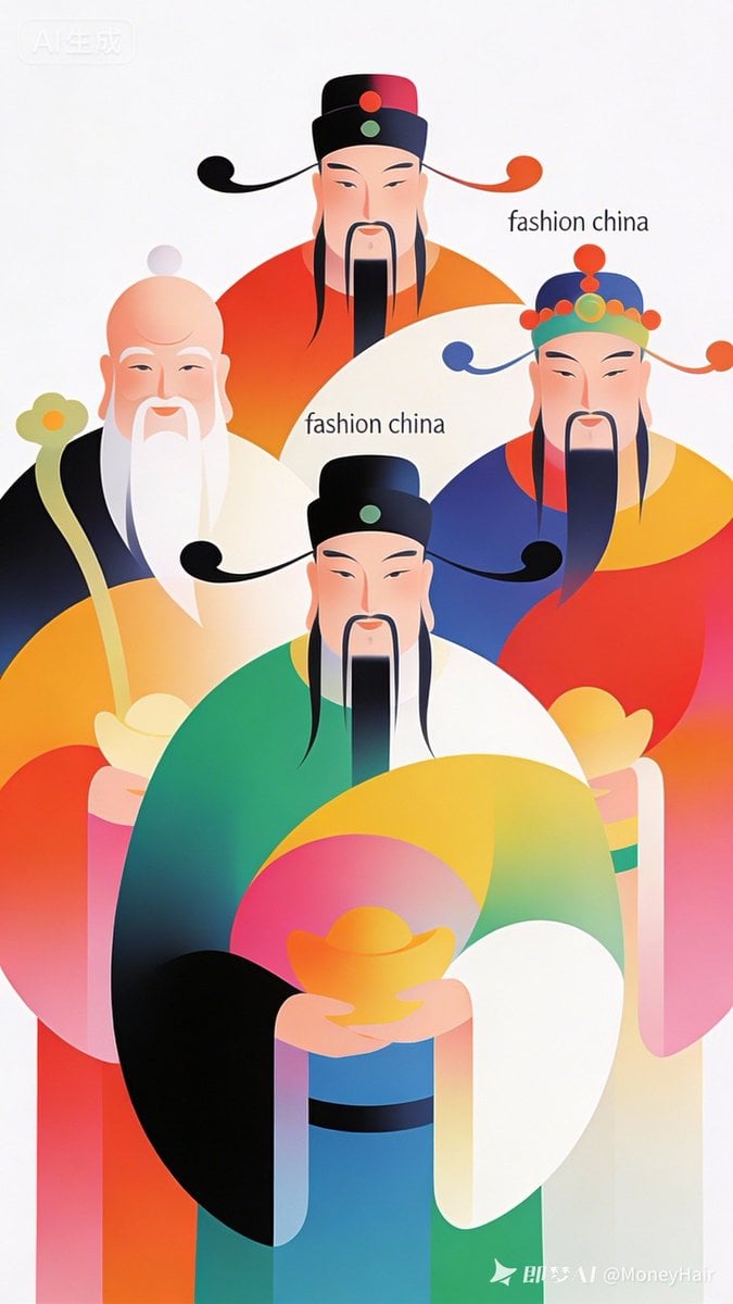 Vector Illustration for Five Gods of Wealth Red Packet Cover