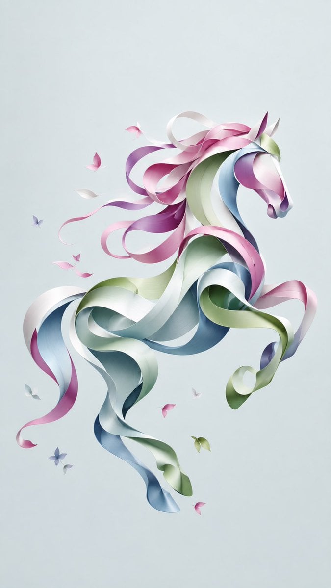 Elegant Abstract Ribbon Illustration Prompt