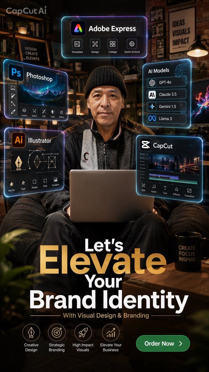 Brand Identity Designer Poster — AI image template example