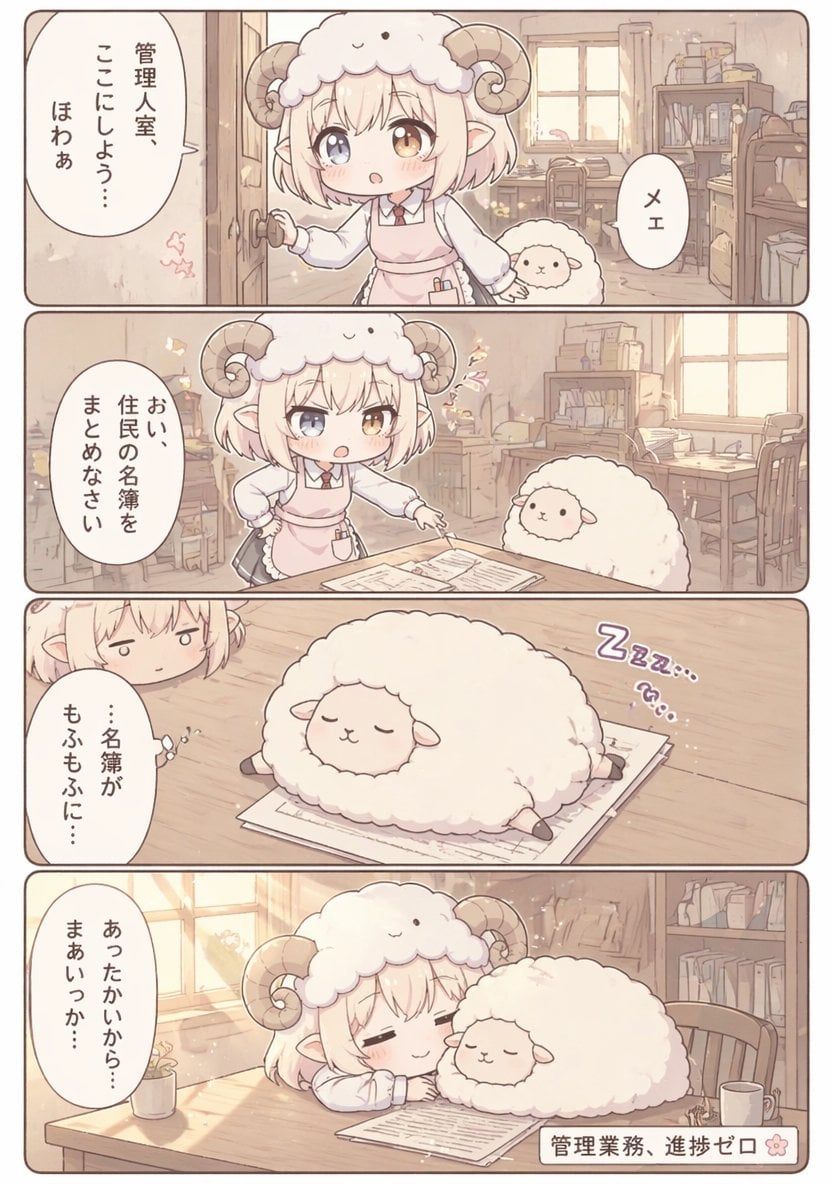 Cute Sheep Girl Office Manga Page