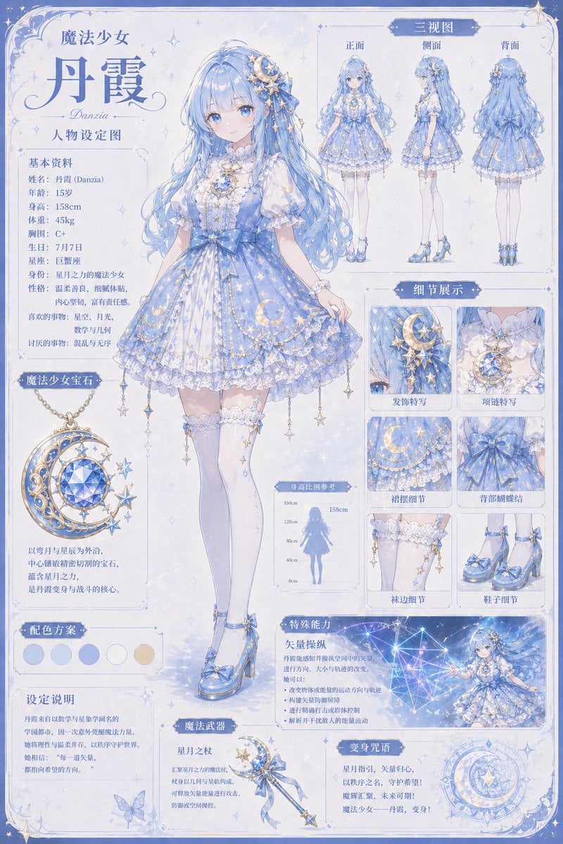 Celestial Magical Girl Reference Sheet