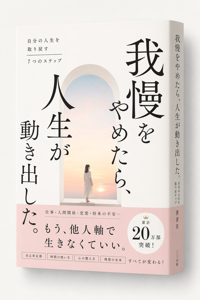 Japanese Self-Help Book Cover Mockup — AI image template example