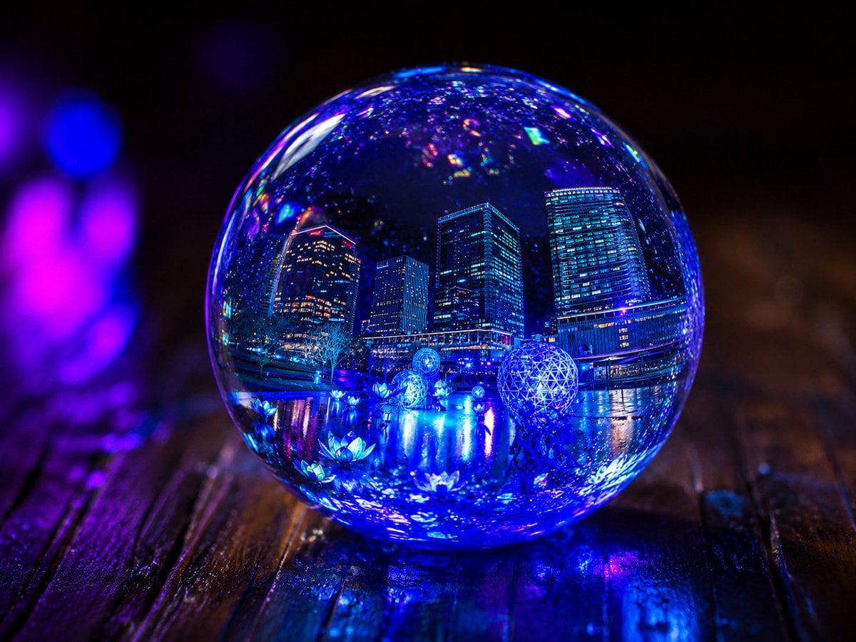 Glowing UV Resin City Orb