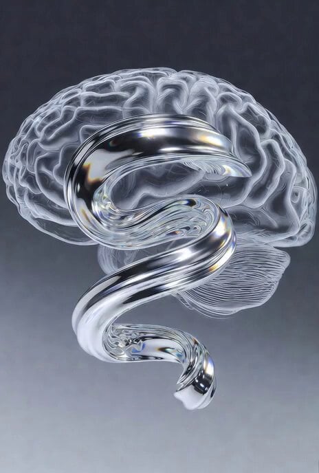 Video Generation Prompt: Fluid Ribbon in a Transparent Brain