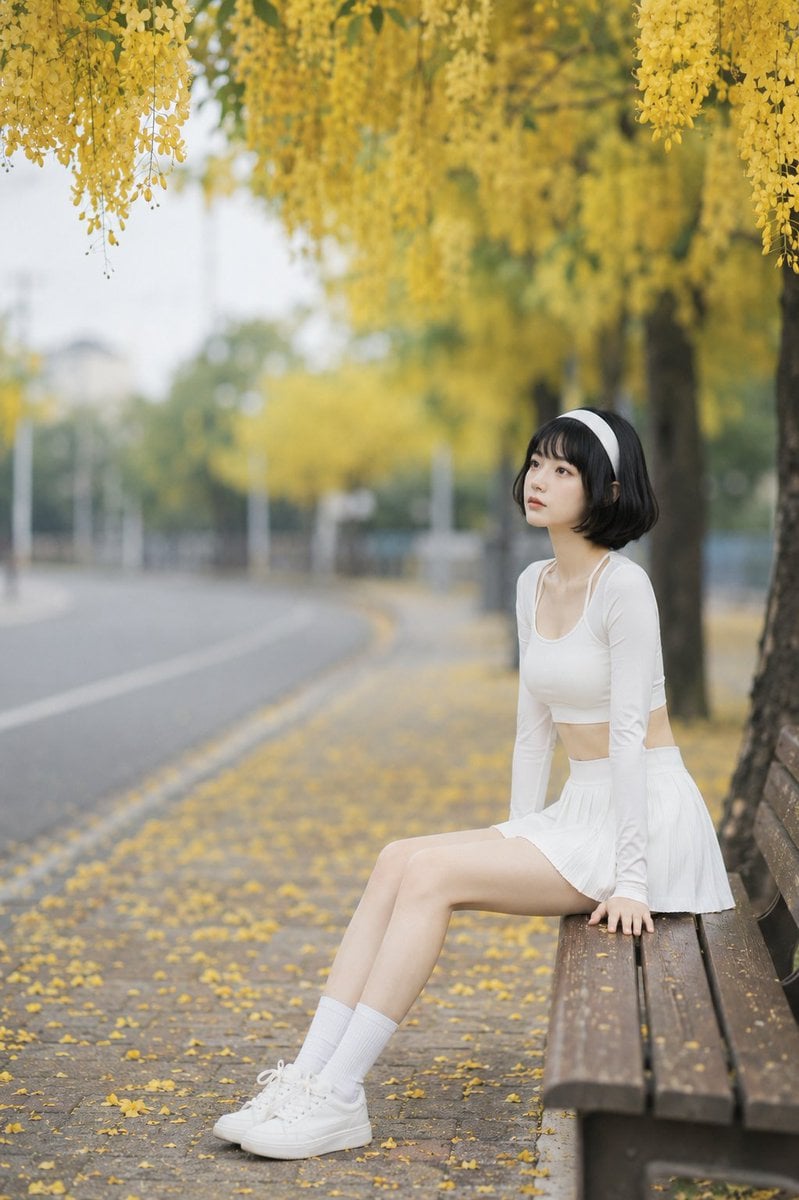 Golden Shower Avenue Portrait — AI image template example