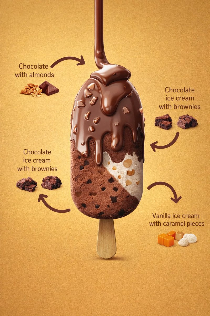 Single product centered with surrounding ingredient callouts and curved — AI image template example
