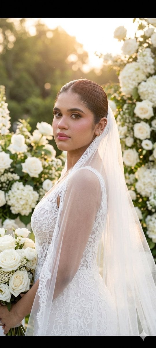 Realistic Bridal Garden Portrait — AI image template example