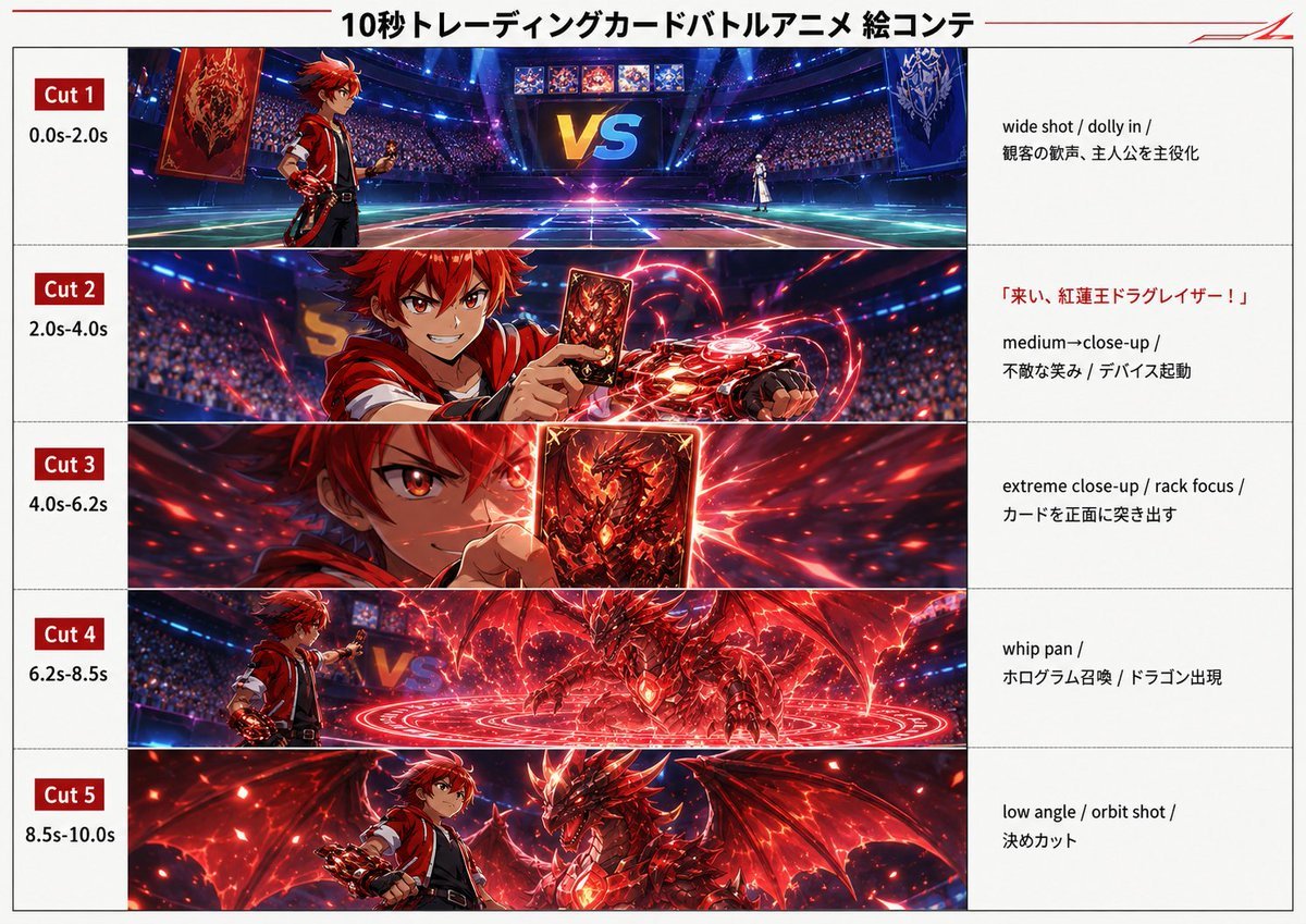 Trading Card Battle Anime Storyboard