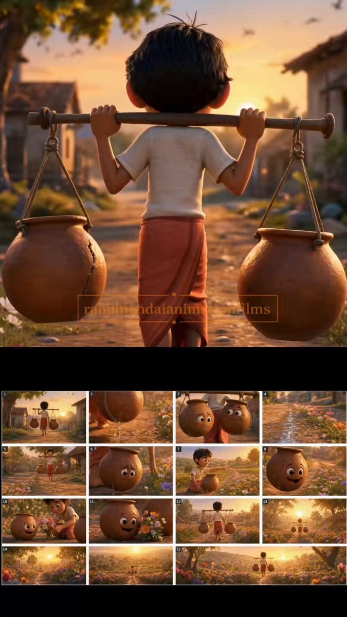 The Cracked Water Pot Pixar Style Animated Short