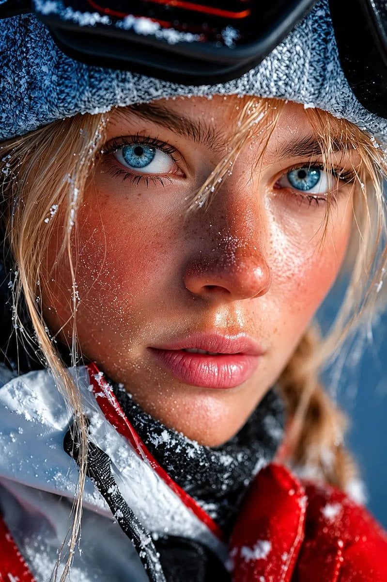 Hyper-Realistic Winter Ski Portrait — AI image template example